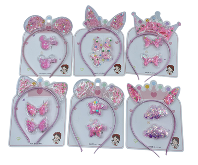 SET C-ACC DE PELO X CARD VINCHA Y 2 PICO MARIPOSA