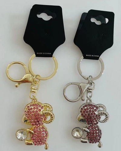 LLAVERO DE CARTERA OVEJITA X PCS METALICO CON STRASS V.MOD