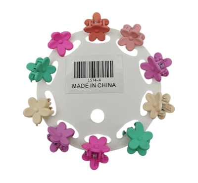 BROCHES MINI COLORES SURTIDO X 10 PCS EN CARD