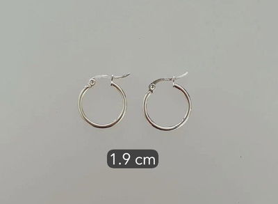AROS ARGOLLA ACERO BLANCO 1,9 CM X PAR