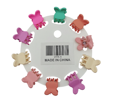 BROCHES MINI COLORES SURTIDO X 10 PCS EN CARD
