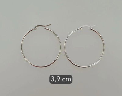 AROS ARGOLLA ACERO BLANCO 3,9 CM X PAR
