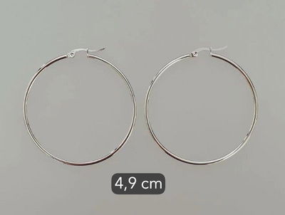 AROS ARGOLLA ACERO BLANCO 4,9 CM X PAR