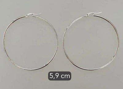 AROS ARGOLLA ACERO BLANCO 5,9 CM X PAR