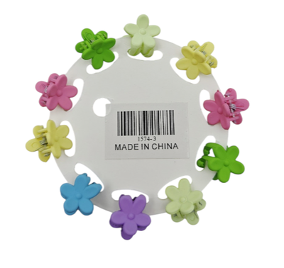 BROCHES MINI COLOR SURTIDO X 10 PCS EN CARD