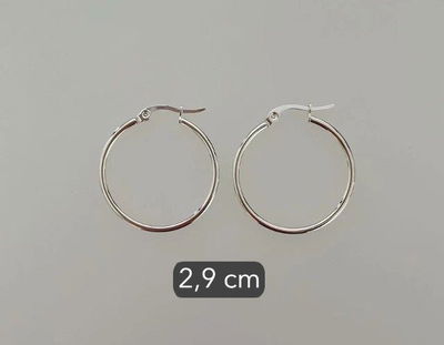 AROS ARGOLLA ACERO BLANCO 2,9 CM X PAR