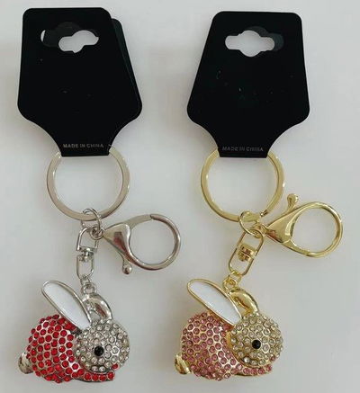 LLAVERO DE CARTERA CONEJO X PCS METALICO CON STRASS V.MOD