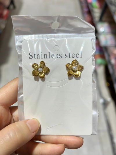 AROS ACERO DORADO X PAR