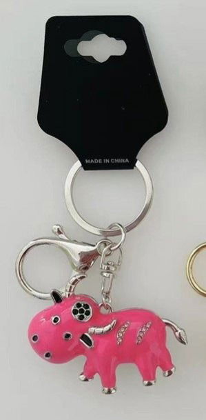 LLAVERO DE CARTERA HIPOPÓTAMO X UNIDAD METALICO CON STRASS