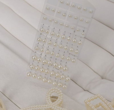 AROS PERLA CON EXHIBIDOR X 36 TAMAÑO SURTIDO BLANCO X CARD