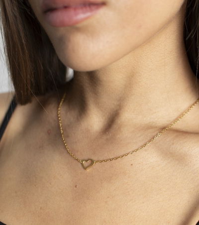 CADENA ACERO DORADO CON DIJE X PCS