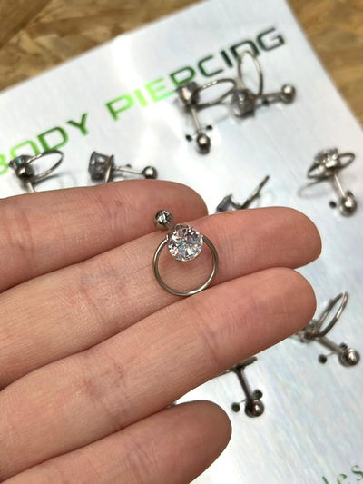 AROS PIERCING X 12 PCS CON PIEDRA.