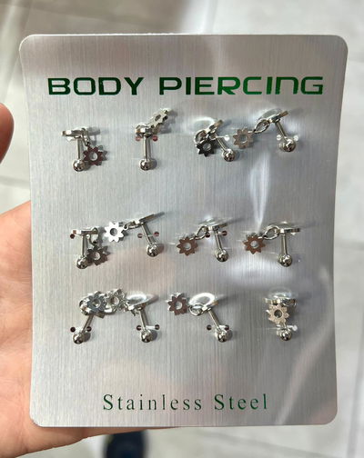 AROS PIERCING CON FLOR X DOCENA