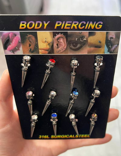 AROS PIERCING CON STRASS X DOCENA