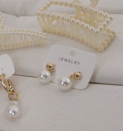 AROS DORADOS CON PERLA X PAR