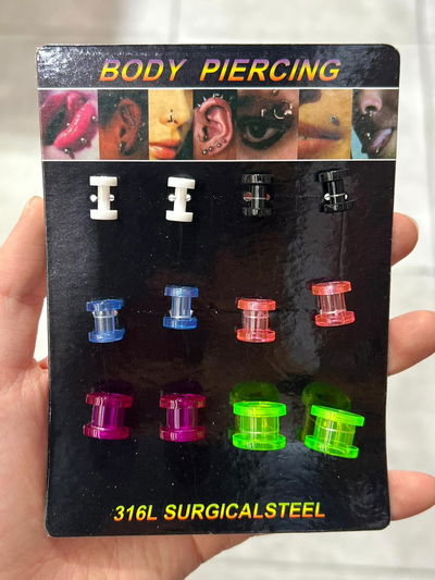 AROS PIERCING X DOCENA EXPANSOR ACRILICO.
