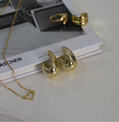 AROS GOTA CURVA DORADO L X CARD