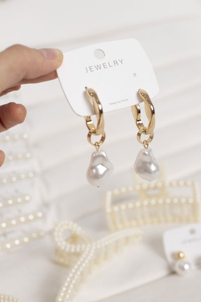 AROS DORADOS CON PERLA X PAR