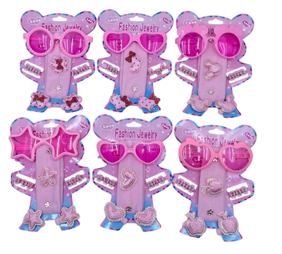SET CON ACCESORIO DE PELO X CARD VINCHAS, COLITA, BROCHE Y ANTEOJO