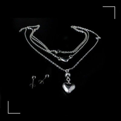 CADENA ACERO DOBLE BLANCO CON DIJE Y AROS X PCS