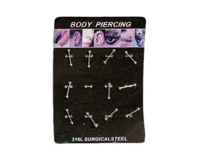 AROS PIERCING X 12 PCS EN PLANCHA.