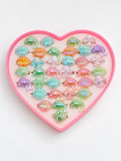 36 ANILLOS MARINOS EN ESTUCHE CORAZÓN