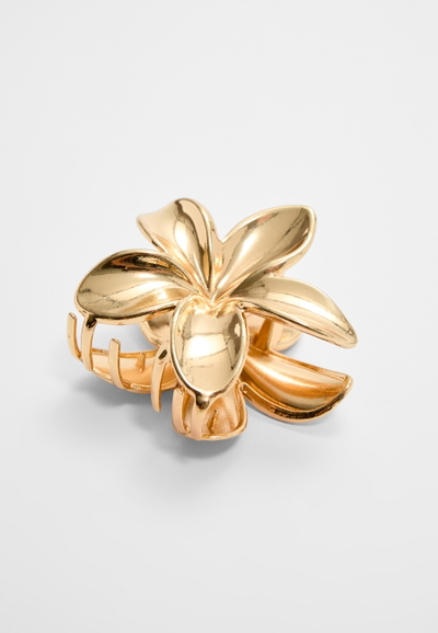 BROCHE DE METAL FLOR DORADO X UNIDAD