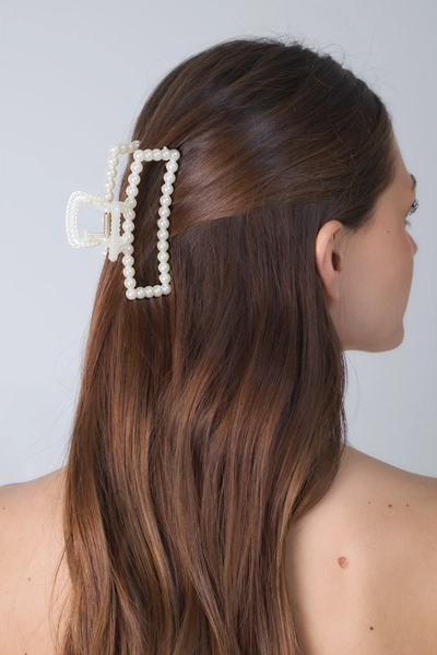 BROCHE PERLAS RECTANGULAR 9CM X DOCENA