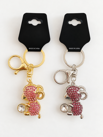 LLAVERO DE CARTERA OVEJITA X UNIDAD METALICO CON STRASS
