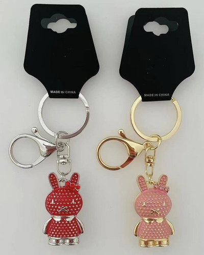 LLAVERO DE CARTERA CONEJO X UNIDAD METALICO CON STRASS