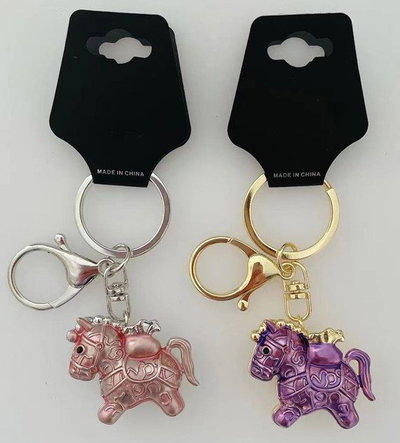 LLAVERO DE CARTERA CABALLITO  X UNIDAD METALICO CON STRASS