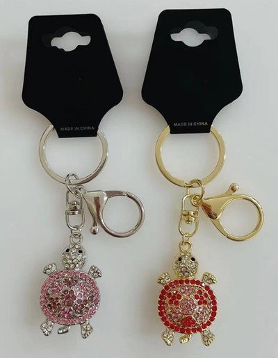 LLAVERO DE CARTERA TORTUGUITA X UNIDAD METALICO CON STRASS