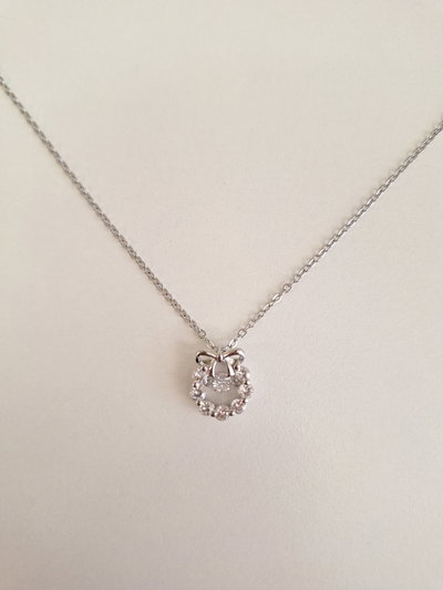 CADENA ACERO CON FLOR STRASS X UNIDAD