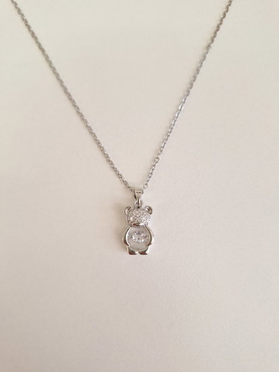 CADENA ACERO CON OSITO STRASS X UNIDAD
