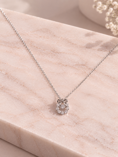 CADENA ACERO CON FLOR STRASS X UNIDAD