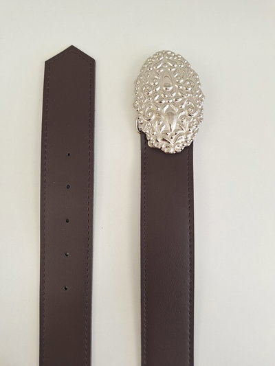 CINTO CHOCOLATE HEBILLA VINTAGE X UNIDAD