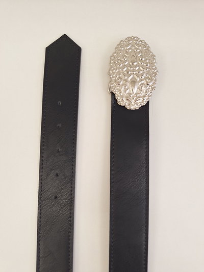 CINTO NEGRO HEBILLA VINTAGE X UNIDAD