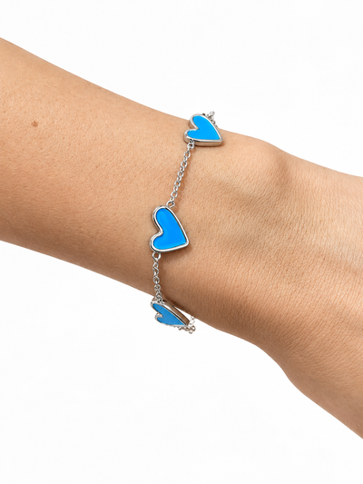 PULSERA DE ACERO CON 5 DIJES X UNIDAD