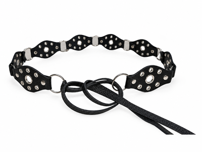 FAJITA CON LAZO OJITOS NEGRO 110CM X UNIDAD