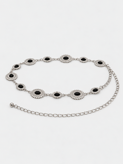 CINTO CADENA DE METAL PLATEADO X UNIDAD
