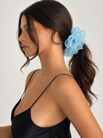 12 SCRUNCHIES CON VOLADOS GRANDES X DOCENA