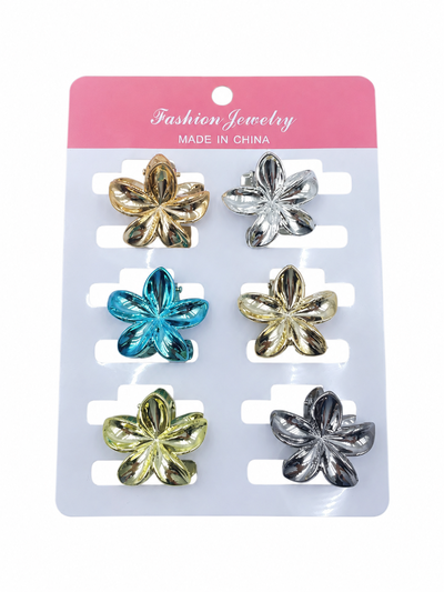 SET 6 BROCHES MEDIANOS FLOR 4CM