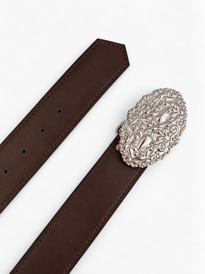 CINTO CHOCOLATE HEBILLA VINTAGE X UNIDAD
