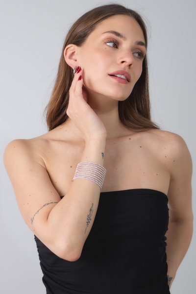PULSERA STRASS ANCHA 10 HILERAS X UNIDAD