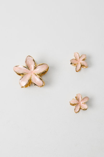 SET 3 BROCHES PREMIUM EFECTO MARMOL ROSA BLUSH 