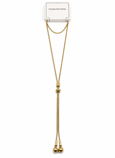 COLLAR ACERO DORADO REGULABLE X UNIDAD