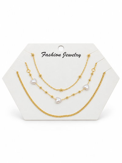 3 COLLARES DORADOS X SET