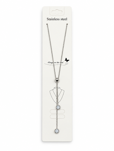 COLLAR ACERO CON STRASS REGULABLE X UNIDAD