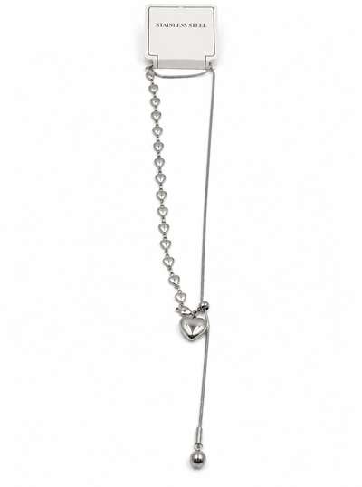 COLLAR ACERO CORAZONES REGULABLE LARGO X UNIDAD