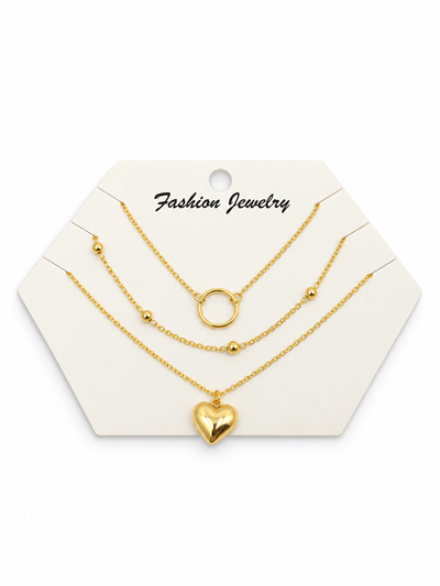 3 COLLARES DORADOS X SET